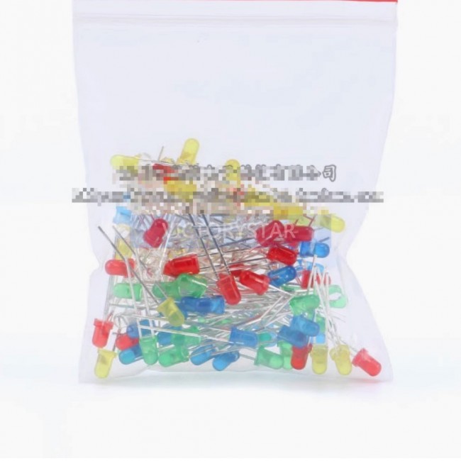 Led 3mm Led Light Component Package With 5 types of red green yellow blue and white 20 pie