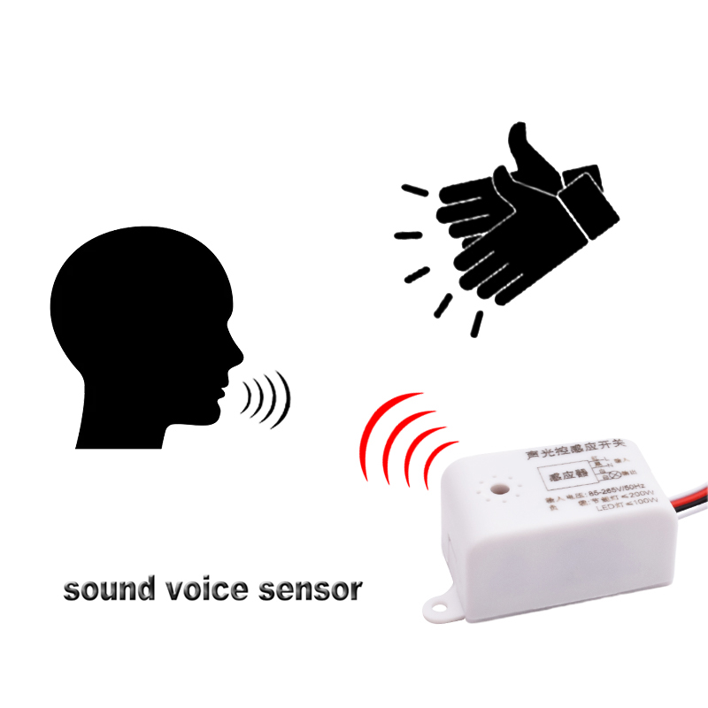 Small Voice Sound DB Recognition Detection Control Activated Sensor System Components Module Bulb Lamp LED Light Switch 220V