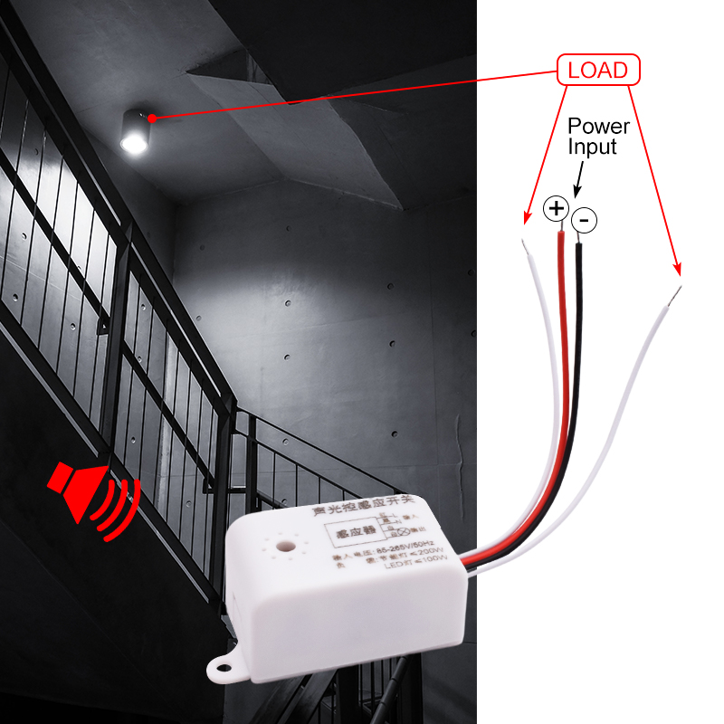 Small Voice Sound DB Recognition Detection Control Activated Sensor System Components Module Bulb Lamp LED Light Switch 220V