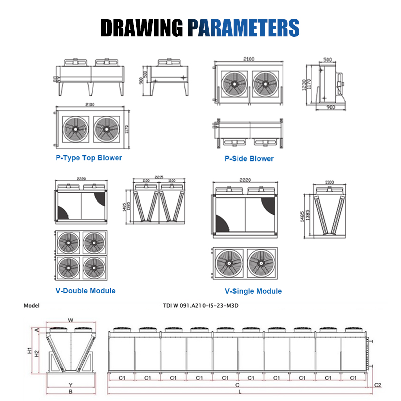 Aidear Free Cooling System District Heating Radiator Dry Cooler Core Components with Motor and Pump
