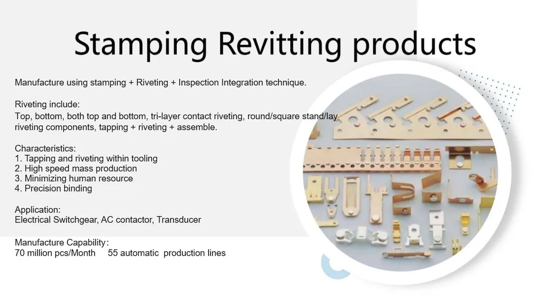 Silver Copper Composite Stamping Parts Low Voltage Electrical and Electronic Components
