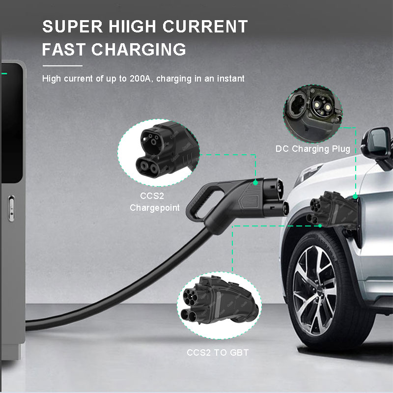 Ccs2 to Gbt Evse EV Charging Connector Ce Ev Dc Charger Chademo to Ccs Adapter for tesla