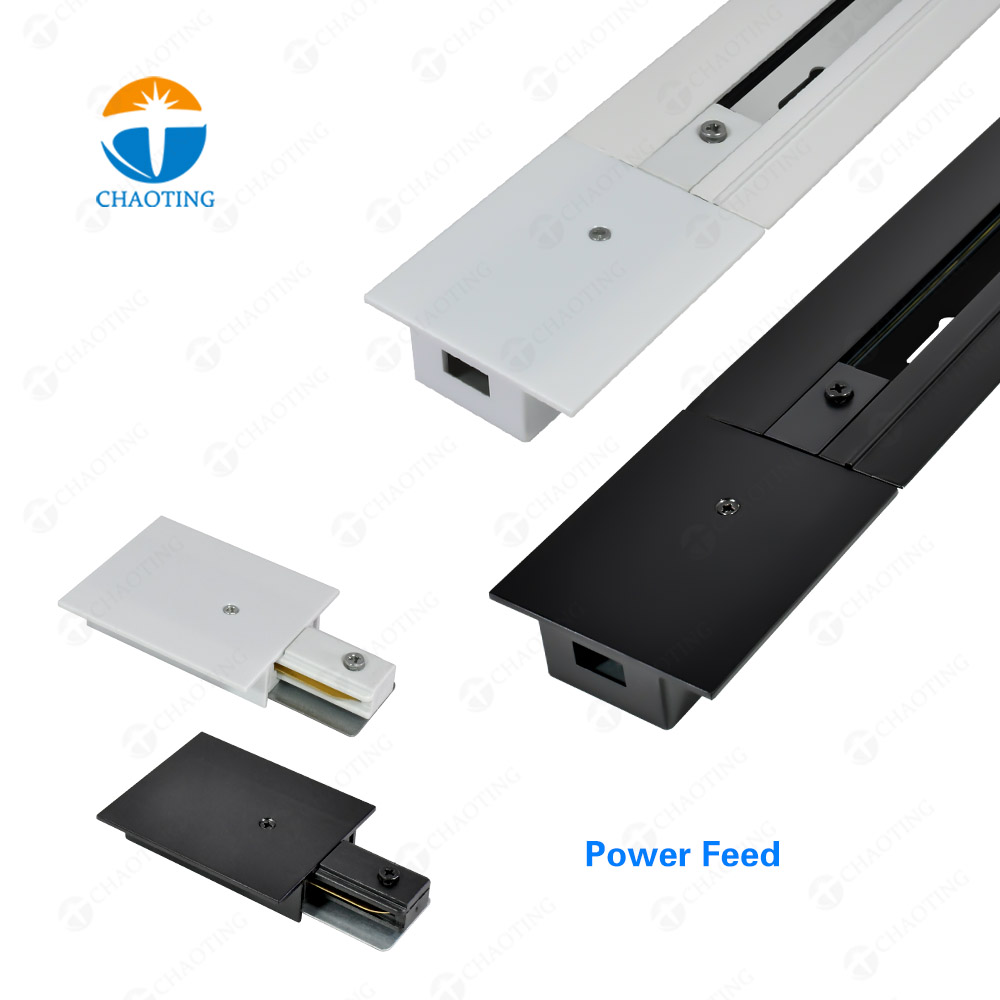 Wholesale Price 2 Wire Recessed Lighting Track Rail I Connector Electric Accessories Parts for 2Wires Track Light System Fixture