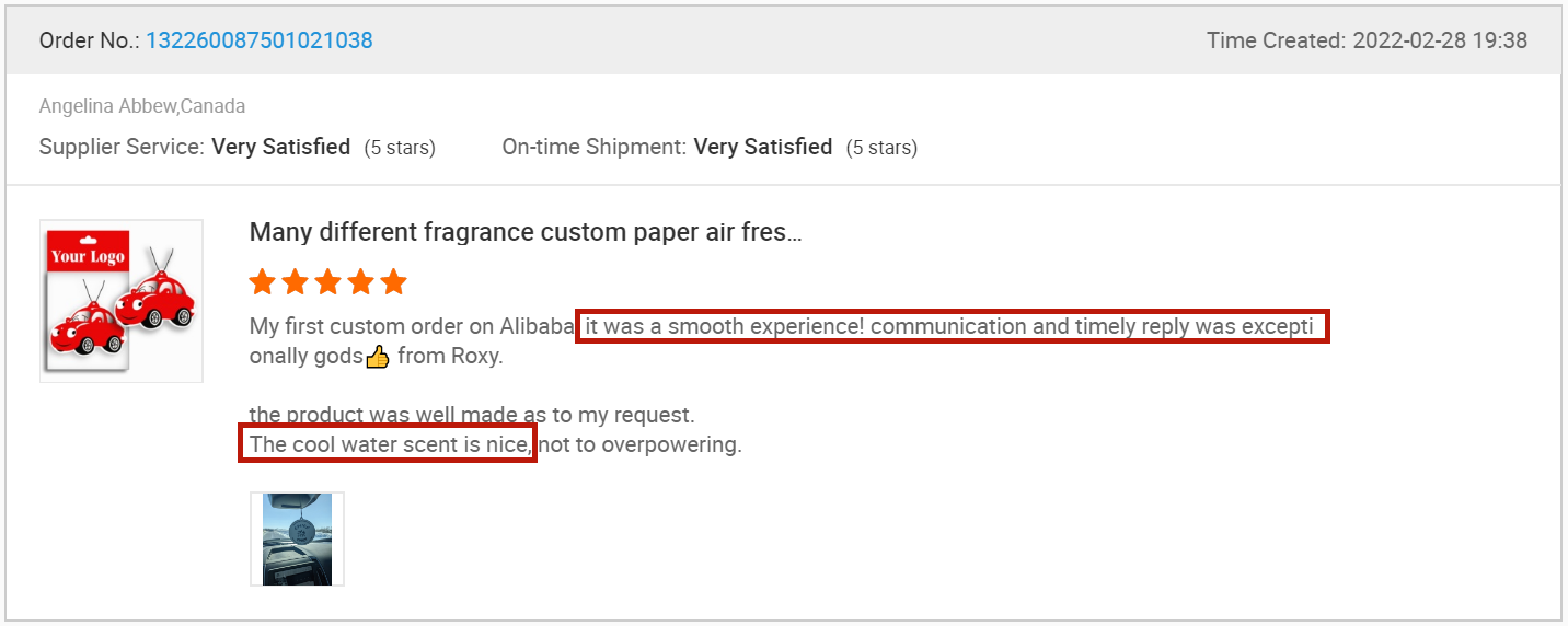Buyer Feedback 9