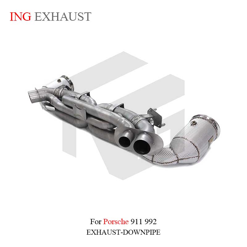 ING Fashion Titanium Car Muffler Exhaust Exhaust System Set for Porsche 911 992 with High Quality Auto Turning Pipe Parts