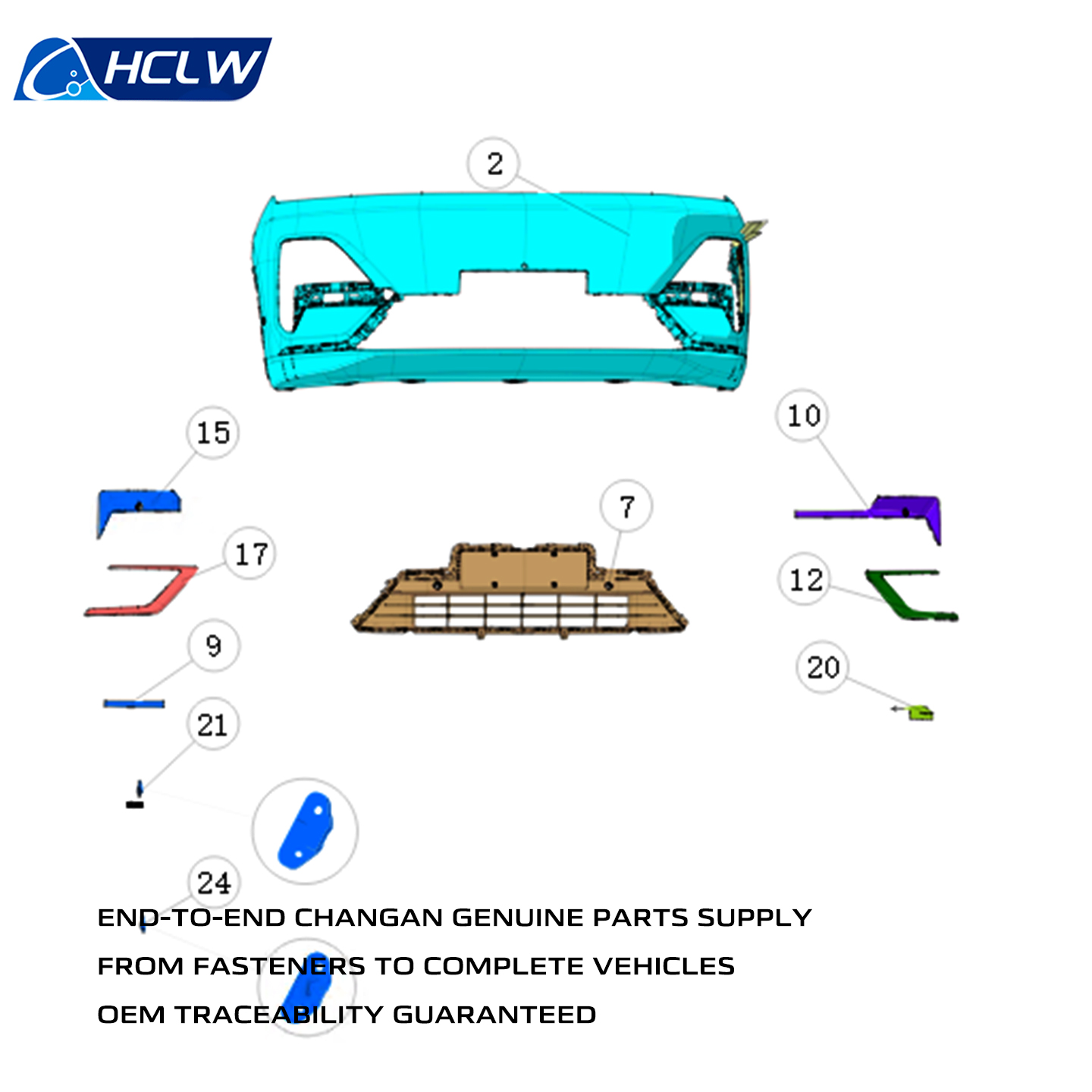 OEM Changan Deepal S09 Exterior Body Trim Parts Set | Bumpers Doors Hood Tailgate Body Decorations Complete Assembly