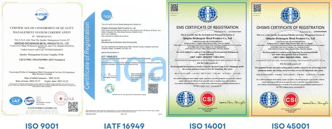 ISO and IATF Certificates Display