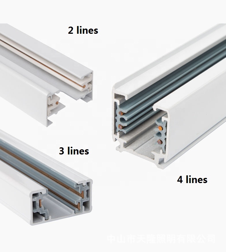 4 Wires 3 Phase New Commercial Led Track Light Rail Parts System