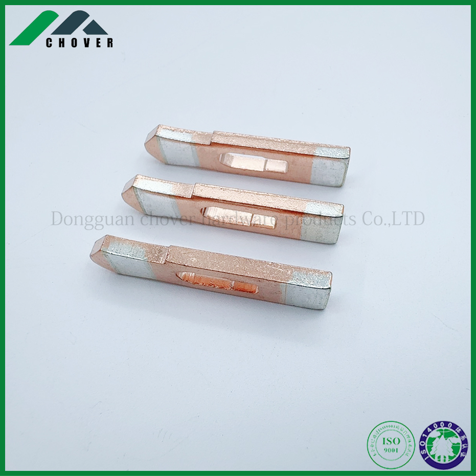 Professional Custom Copper Silver Composite Stamping Parts Automotive Electrical Contact Components