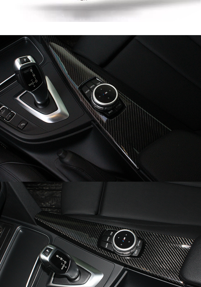 FOR BMW 3 Series F30 Dry Carbon Fiber Interior Parts 3 Series GT F34 Multimedia Panel 4 Series F32 F36 Carbon Fiber Decoration
