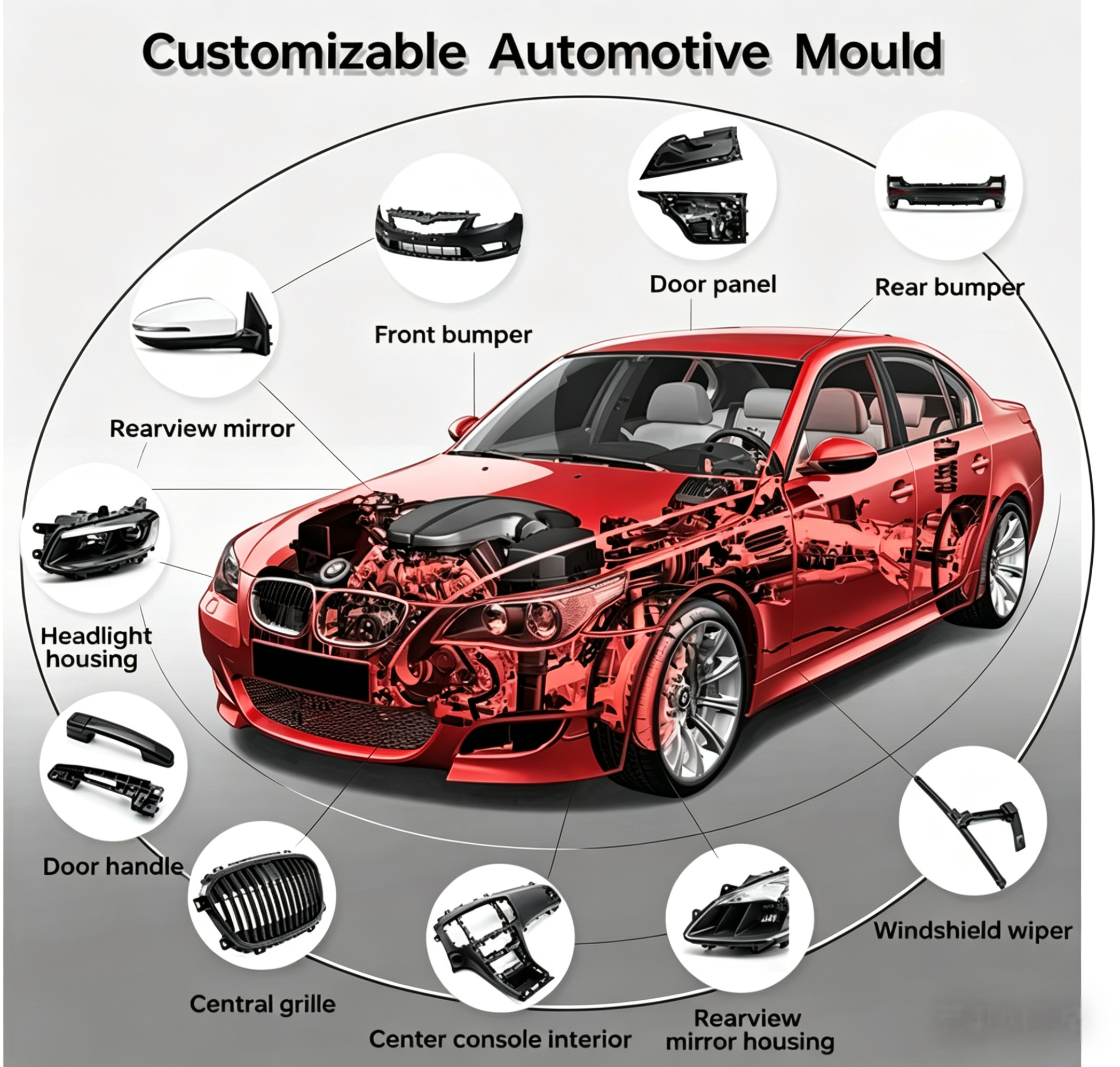 New Custom Plastic Injection Molding Auto Parts OEM Car Microphone Mounting Bracket Holder Replacement Vehicle Interior