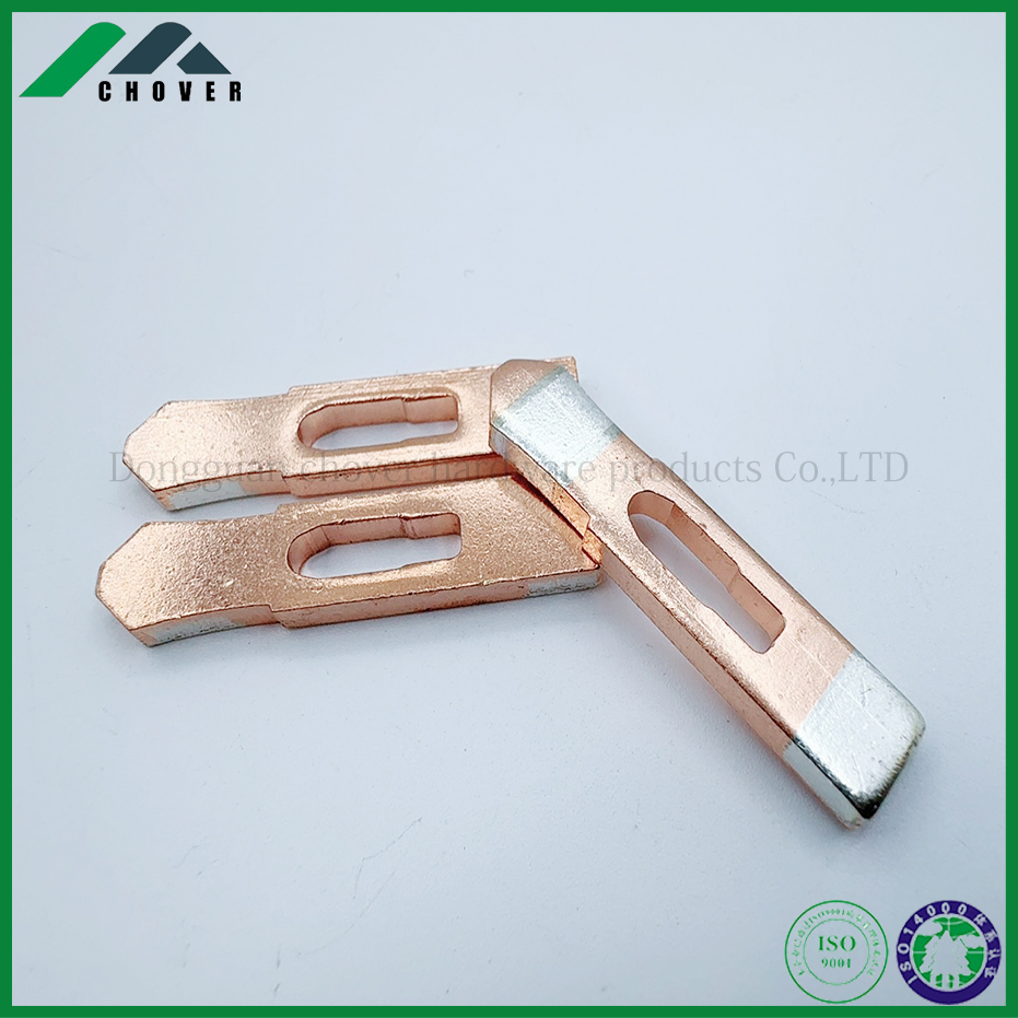Professional Custom Copper Silver Composite Stamping Parts Automotive Electrical Contact Components