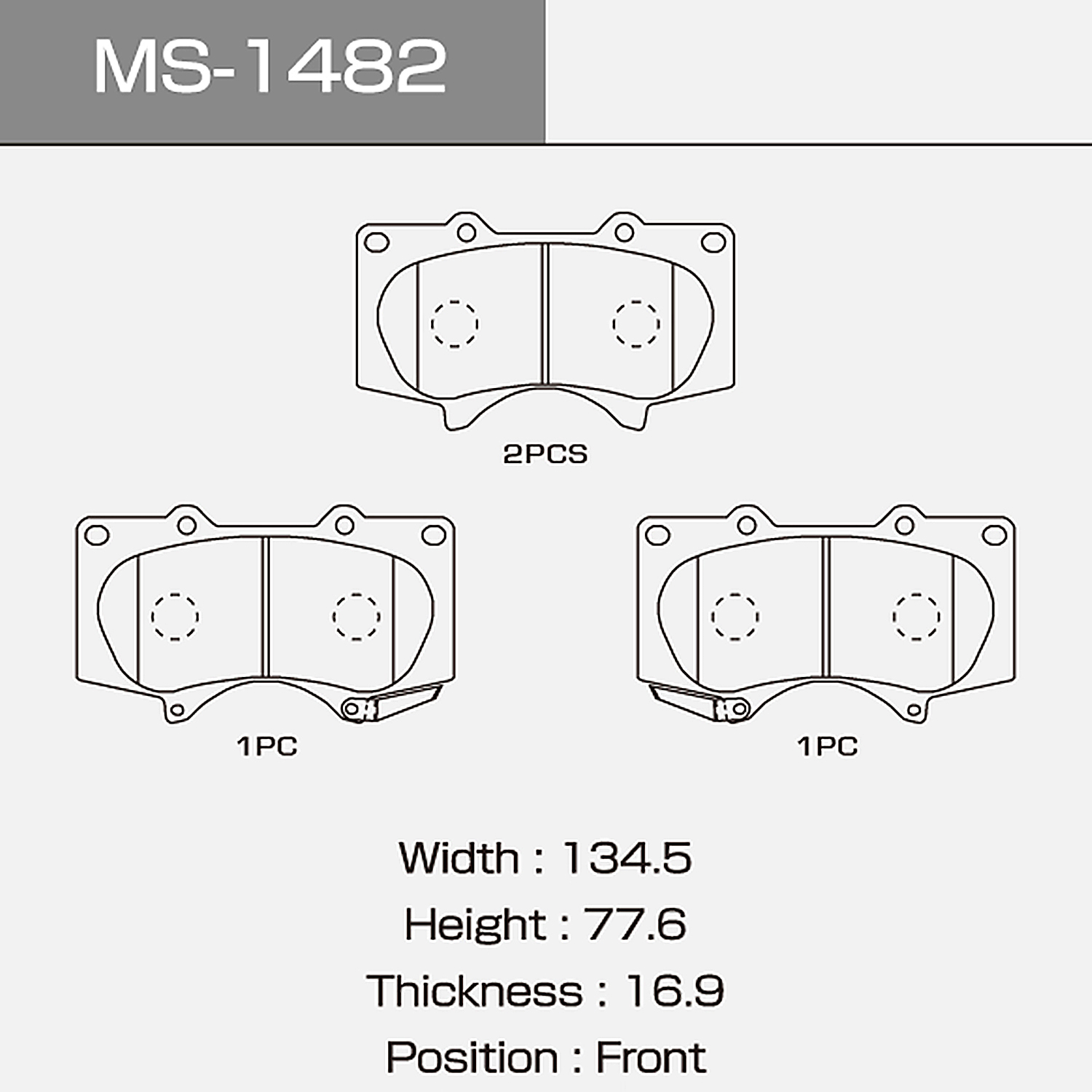 MS-1482 MASUMA Front and Rear Ceramic Brake Pads Accessories Spare Parts Brake Systems