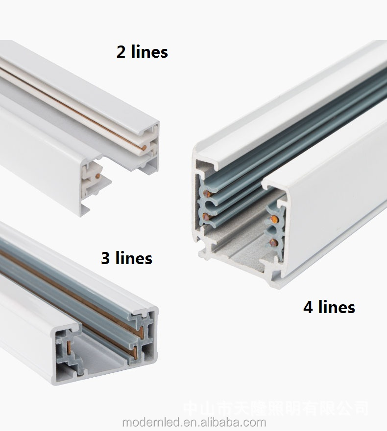 4 Wires 3 Phase New Commercial Led Track Light Rail Parts System