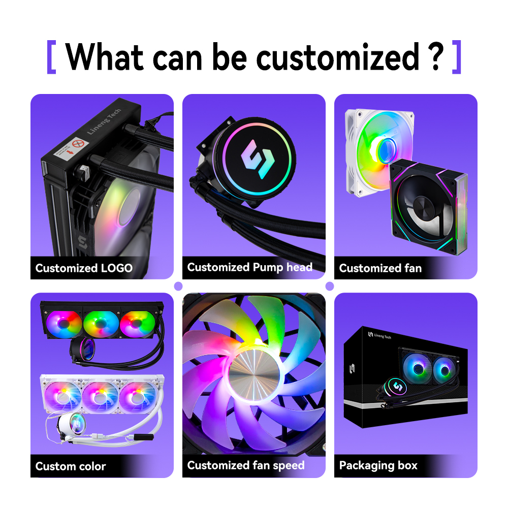 High End AIO PC Full RGB Spectrum Water Cooling System with Copper Cold Plate Premium Fans Cooling