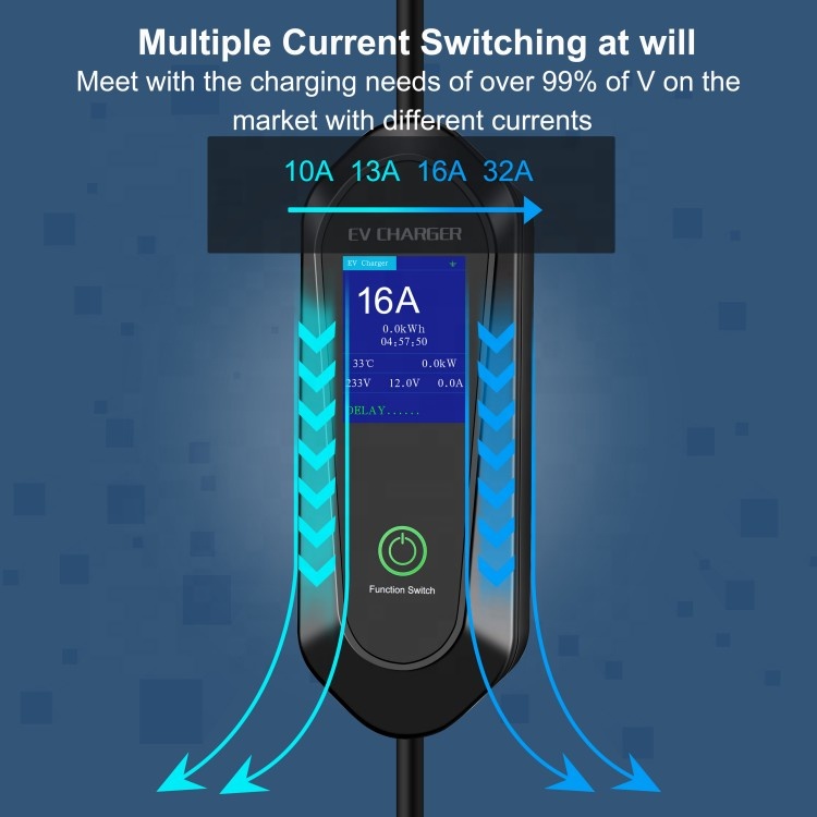 BYD GB/T Type 1 Type 2 16A 32A Adjustable Portable EV Charger With Customization Power Plug EV Charging Station