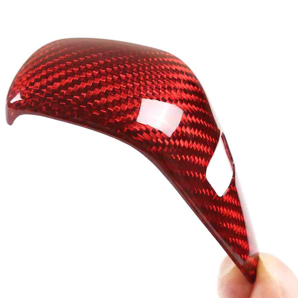Johhar Real Carbon Fiber 3K Twill Glossy Shift Knobs Head Sticker Cover Trim Tuning Interior Parts for BMW X5