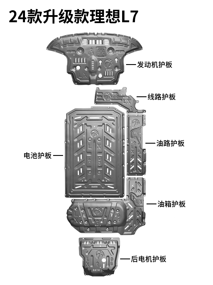 Underbody Shield Protection Kit Motor Guard Battery Skid Plate for Li Auto Li Xiang Lixiang L6 L7 L8 L9 I6