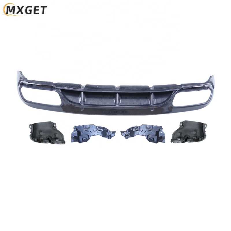 ED Style Carbon Fiber Rear Diffuser Bumper Lip Tail Pipe for 2015-2020 Mercedes Benz W205 C63 C43