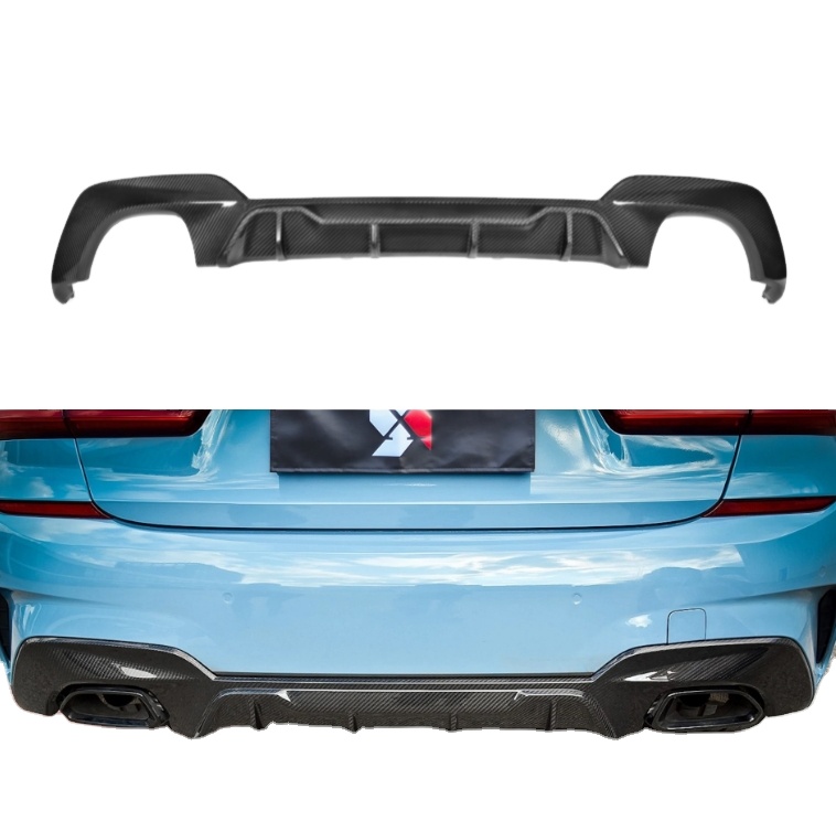 Real 3K Carbon Fiber Fits for BMW 3 Series G20 G21 G28 2020+ MP Style Dry Prepreg Autoclave Rear Bumper Valance Diffuser