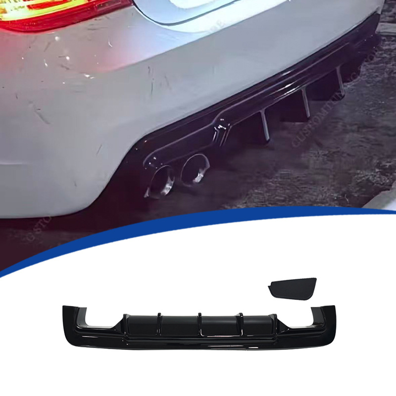 High Quality Gloss Black Carbon Fiber Look MP Rear Diffuser for 2004-2009 E60