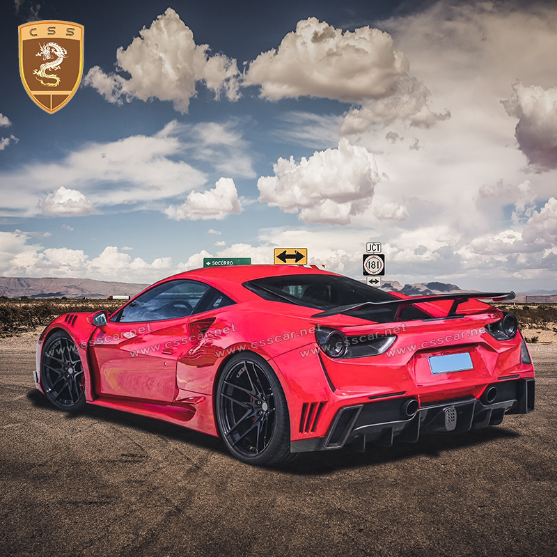 Carbon Fiber Car Body Parts Auto Accessory Novit Roso Style Rear Spoiler Wing for Ferrari 488 Gtb