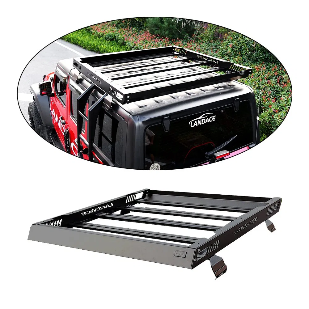 Aluminum Alloy Roof Rack Cargo Basket with Light Rooftop Carrier