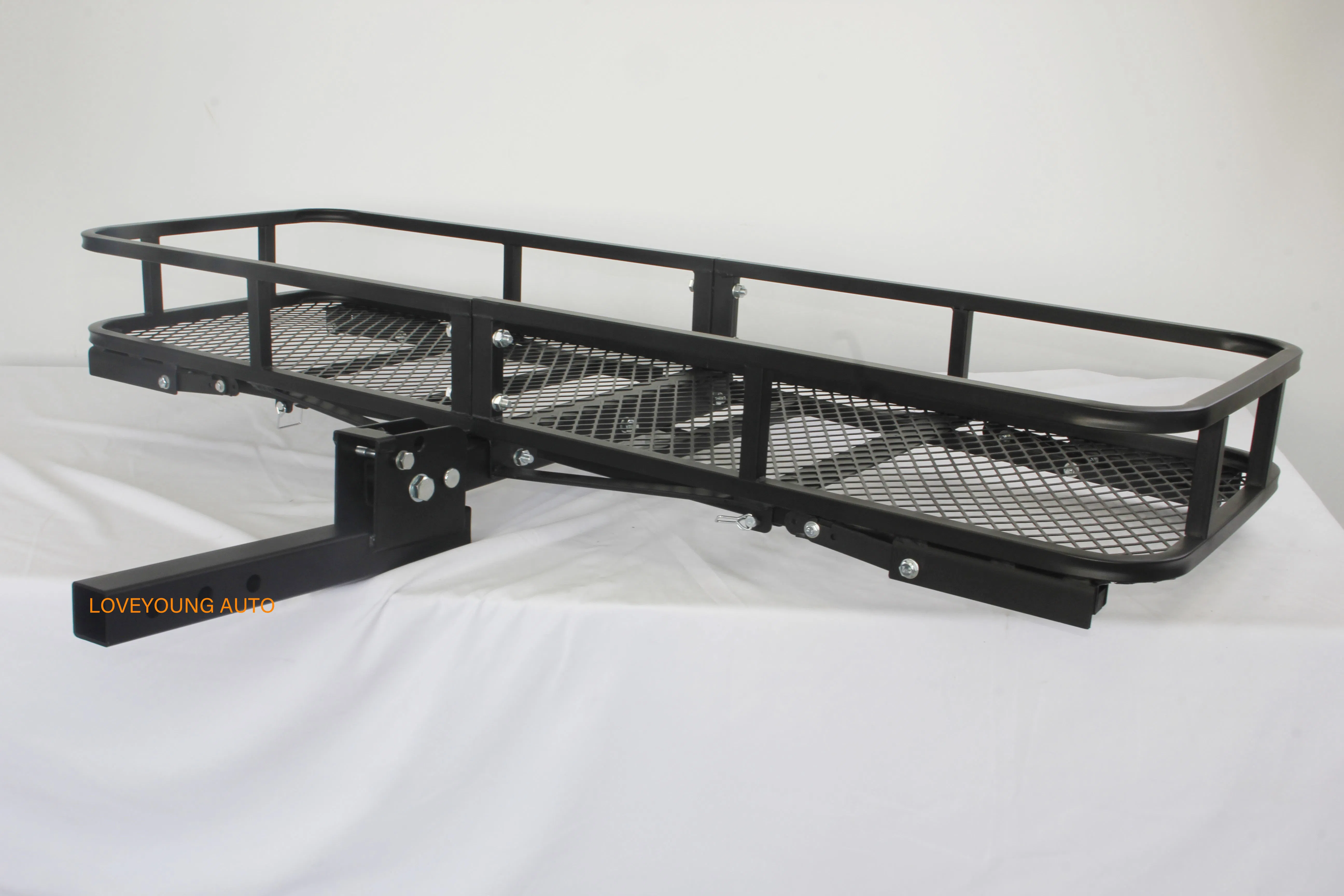 Basket Trailer Hitch Cargo Carrier Folding Cargo Rack Rear Hitch Tray Luggage Basket