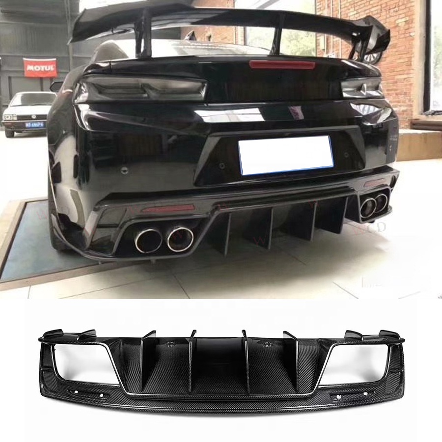 Carbon Fiber Rear Bumper Lip Diffuser for for Chevrolet Camaro ZL1 2017-2019 Rear Diffuser Spoiler Splitter Car Accessories