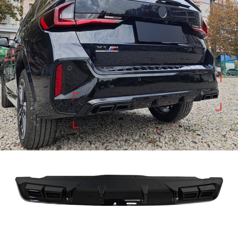 Rear Bumper Diffuser with Quad Exhaust Tips, Easy Bolt-On Setup, No Modification Needed