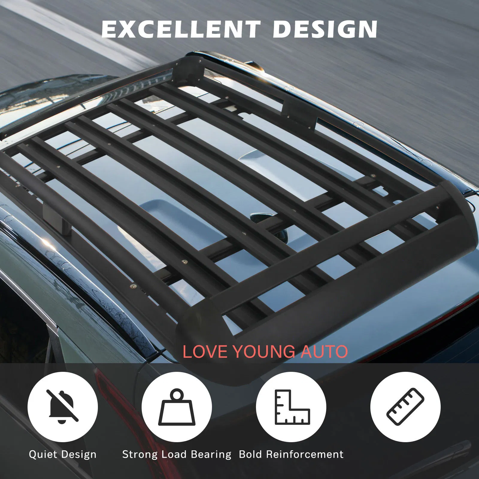 Roof Basket Aluminum Luggage Carrier Car Roof Rack Bar Cargo Car Top