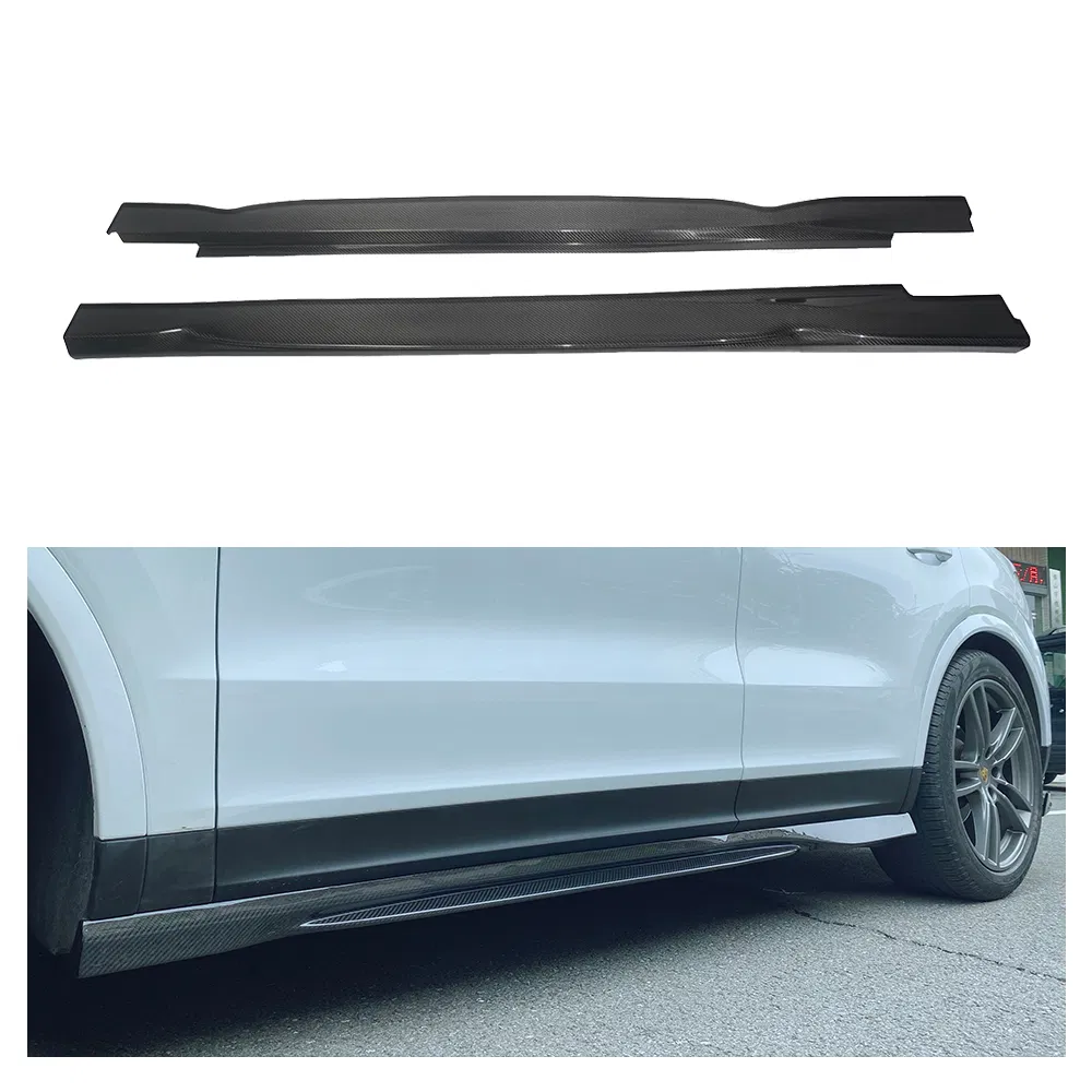 for Porsche Cayenne Dry Carbon Fiber Car Side Skirts, Body Kits, Skirt Set