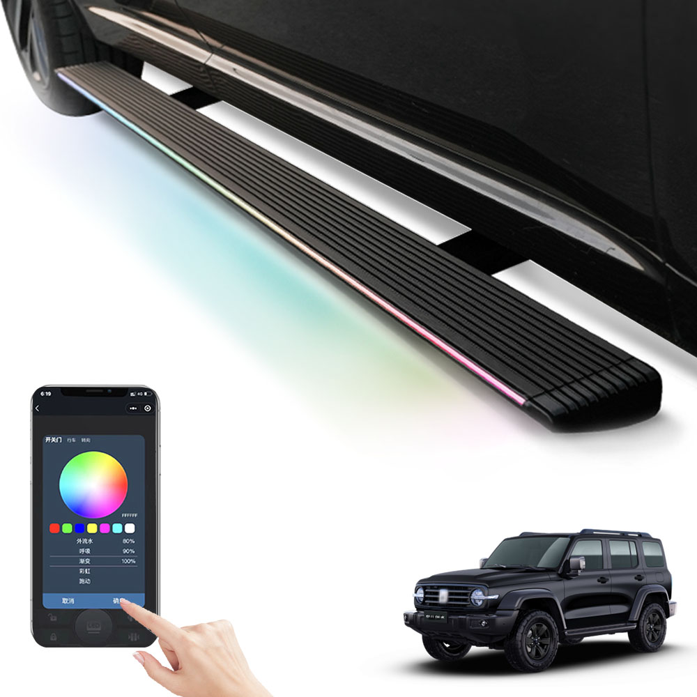WJ Super Price LED Lights Car Padel SideSteps Electric Retractable Running Boards For GWM Tank 300