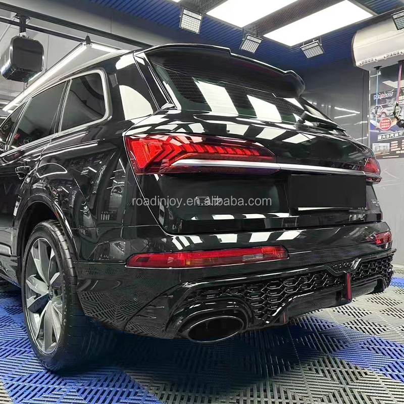RSQ7 Black Rear Diffuser for Audi Q7 Rear Bumper Diffuser 2020 2021 2022 2023