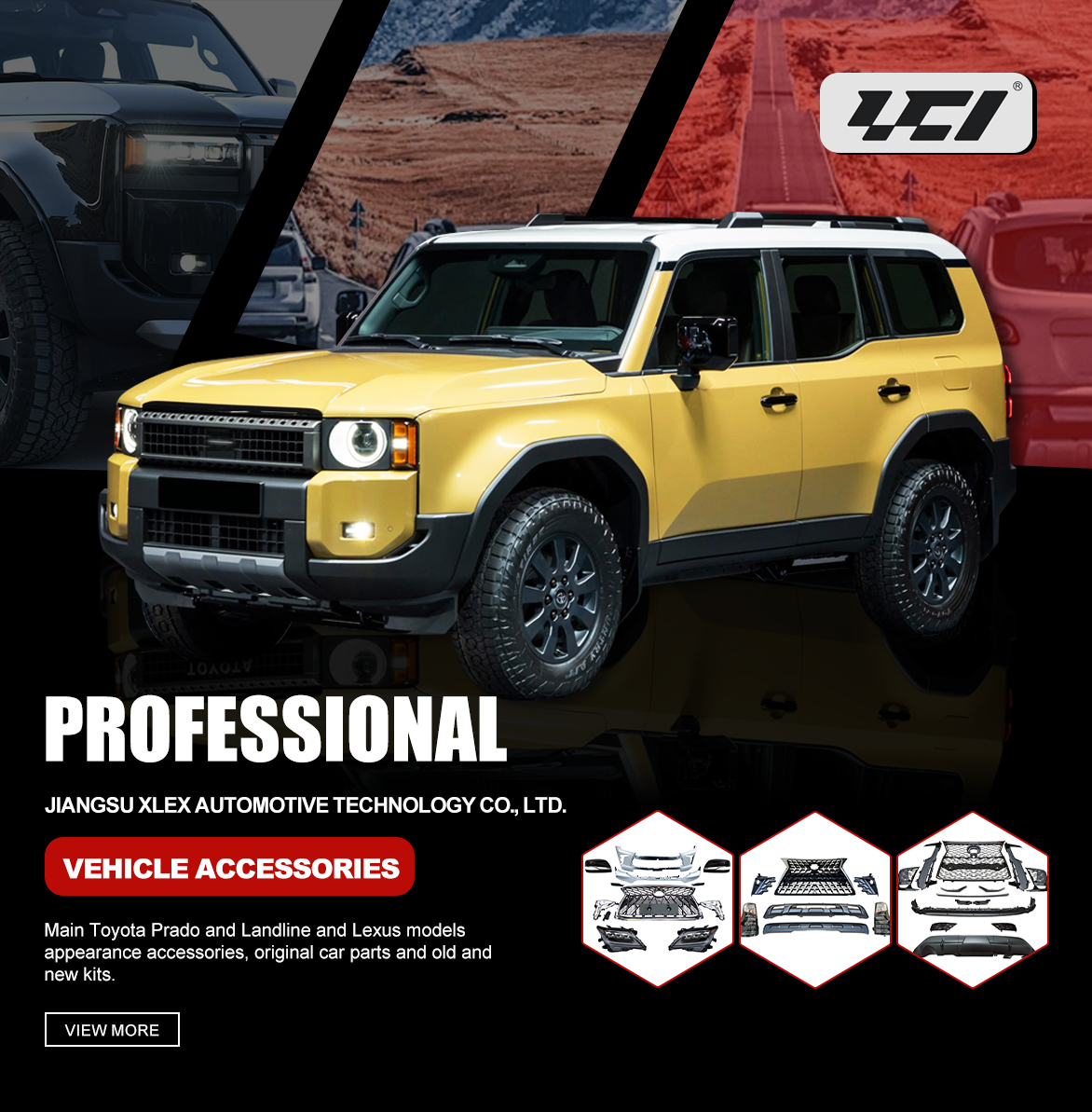 LC300 2025 Version Running Board PP & Aluminum Alloy Upgrade Auto Parts for Land Cruiser LC300