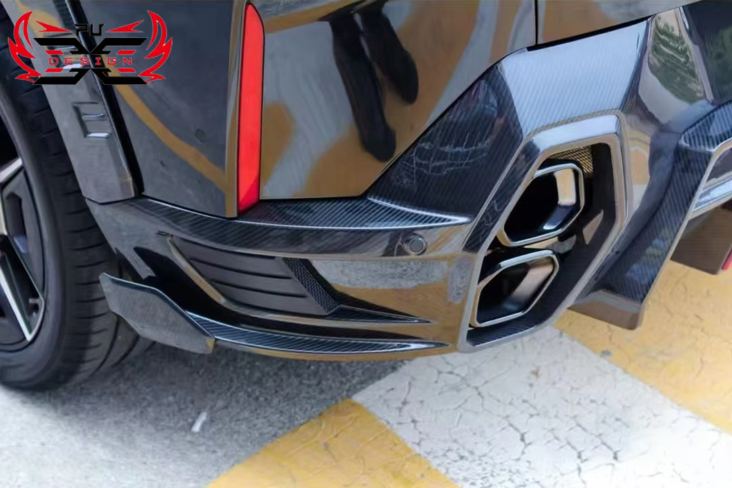 PU Carbon Wholesale New Product Dry Carbon Fiber Rear Diffuser for BMW XM G09 M Power LD Style Rear Bumper Lower Lip Body Kit