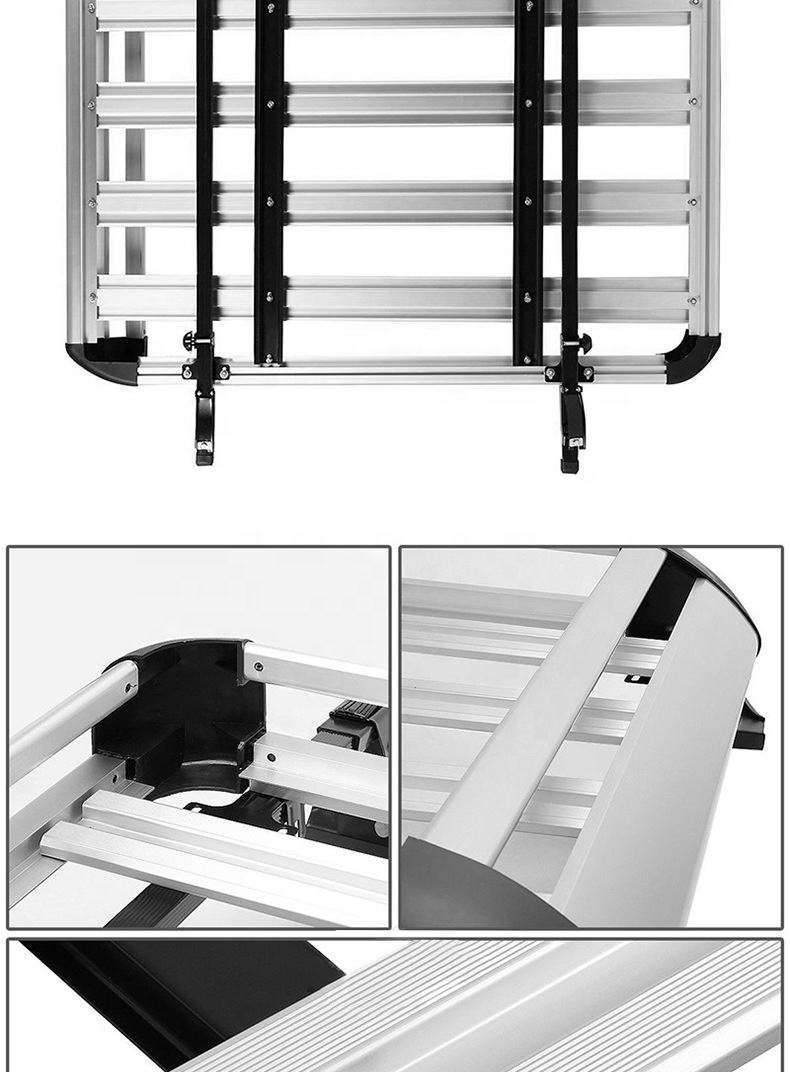 Aluminum Silver Universal Truck SUV Car Cargo Carrier Luggage Carrier Roof Rack 4X4 Basket