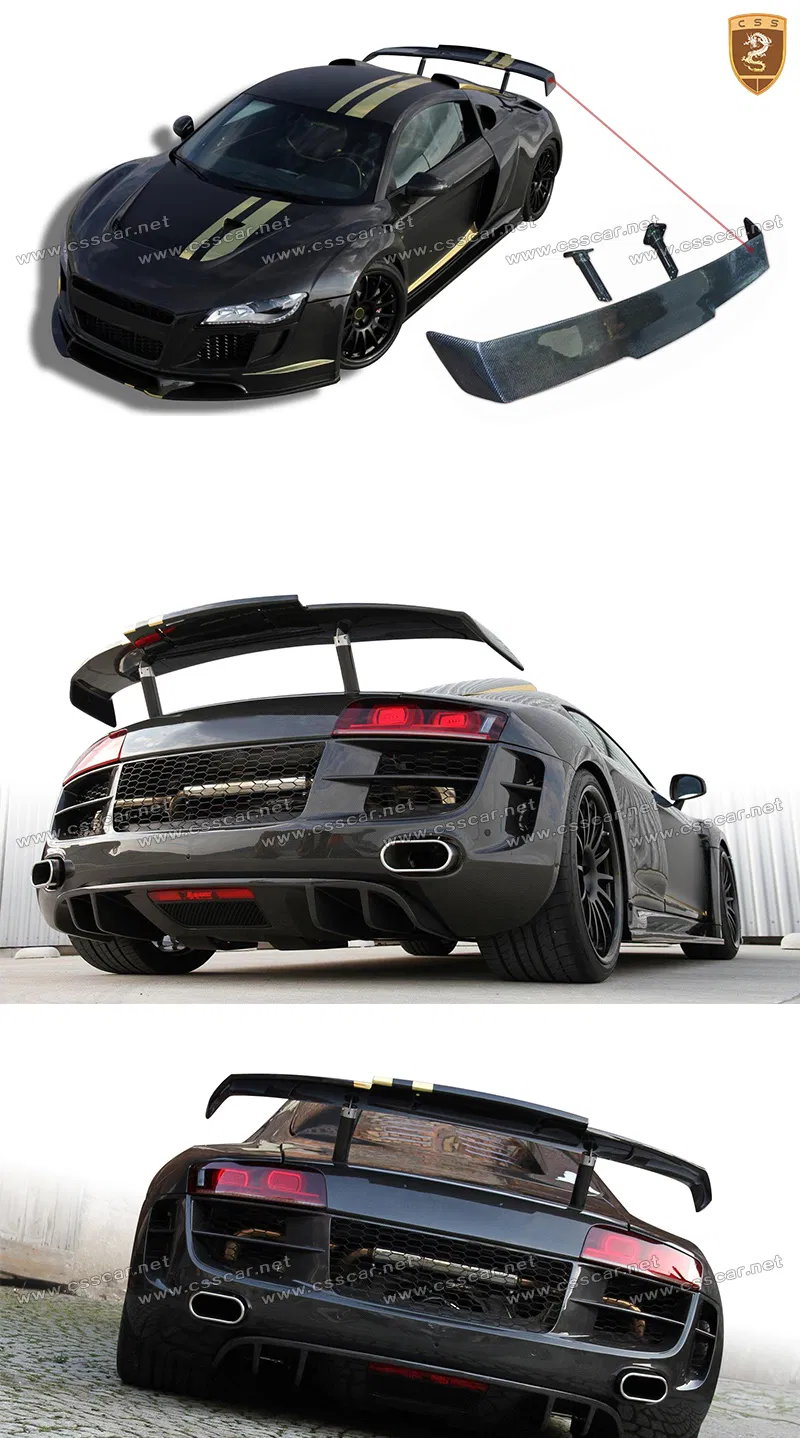 R8 Carbon Fiber Rear Trunk Spoiler Wing