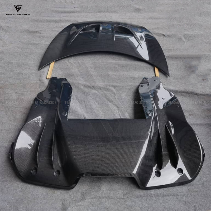 Revozport Style Carbon Fiber Car Exterior Parts Rear Bumper Diffuser for Mclaren MP4-12C 2012-2014 Carbon Rear Lip