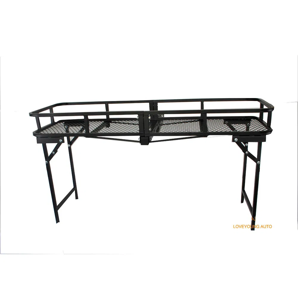 Basket Trailer Hitch Cargo Carrier Folding Cargo Rack Rear Hitch Tray Luggage Basket