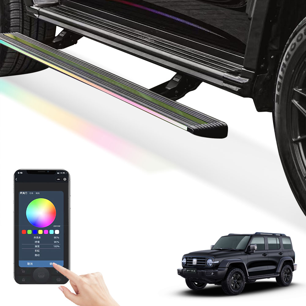 WJ Super Price LED Lights Car Padel SideSteps Electric Retractable Running Boards For GWM Tank 300