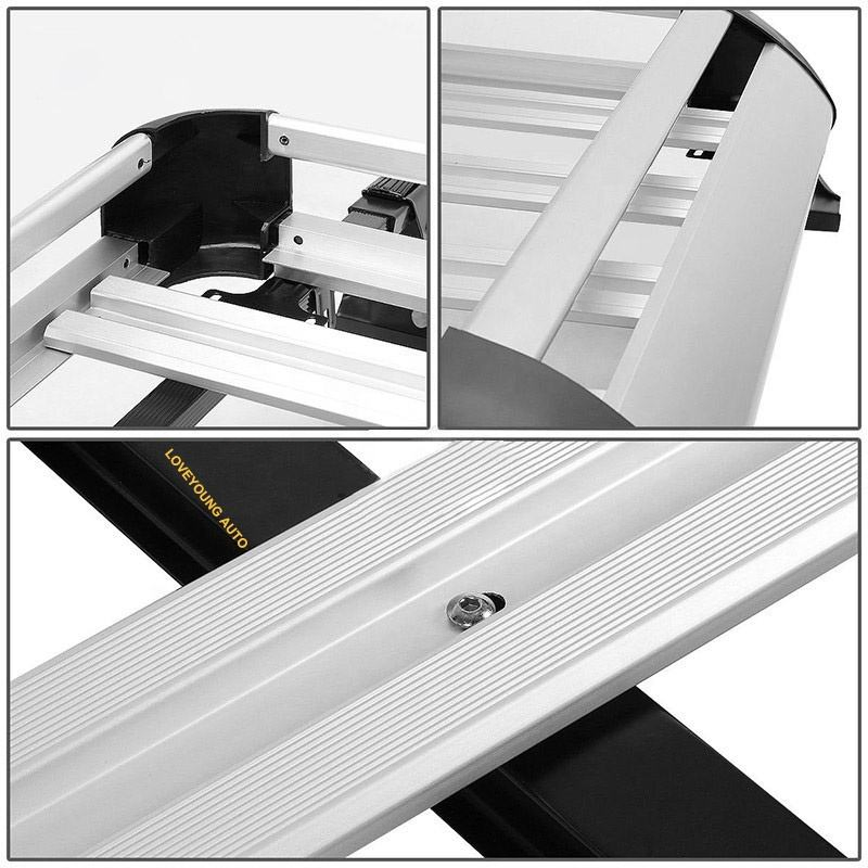 Aluminum Silver Universal Truck SUV Car Cargo Carrier Luggage Carrier Roof Rack 4X4 Basket