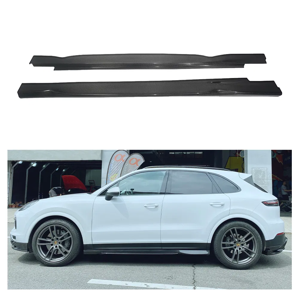 for Porsche Cayenne Dry Carbon Fiber Car Side Skirts, Body Kits, Skirt Set