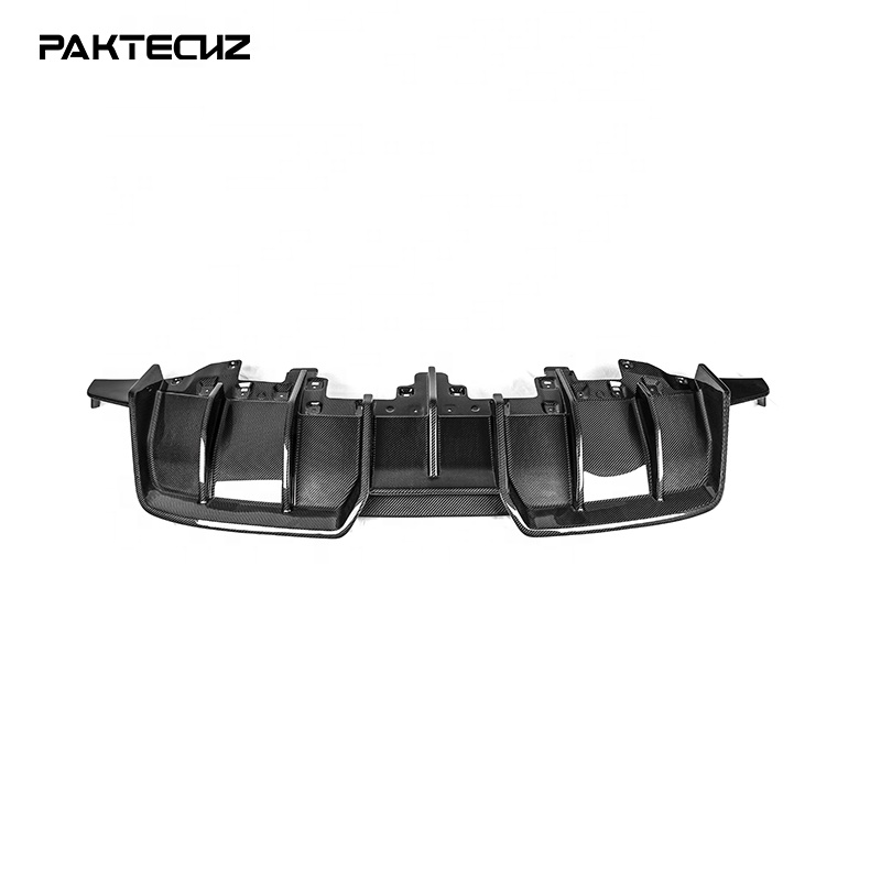 Paktechz Dry Carbon Fiber Rear Diffuser Bumper Spoiler Lip Auto Parts Body kit for Lamborghini Huracan EVO AWD 2019-