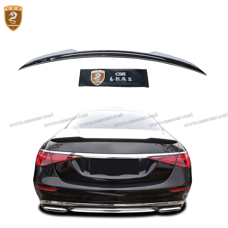 Good Quality Upgrade to X Style Dry Carbon Fiber Rear Trunk Ducktail Racing Wing Sopiler for Mercedes Bens S Class W223