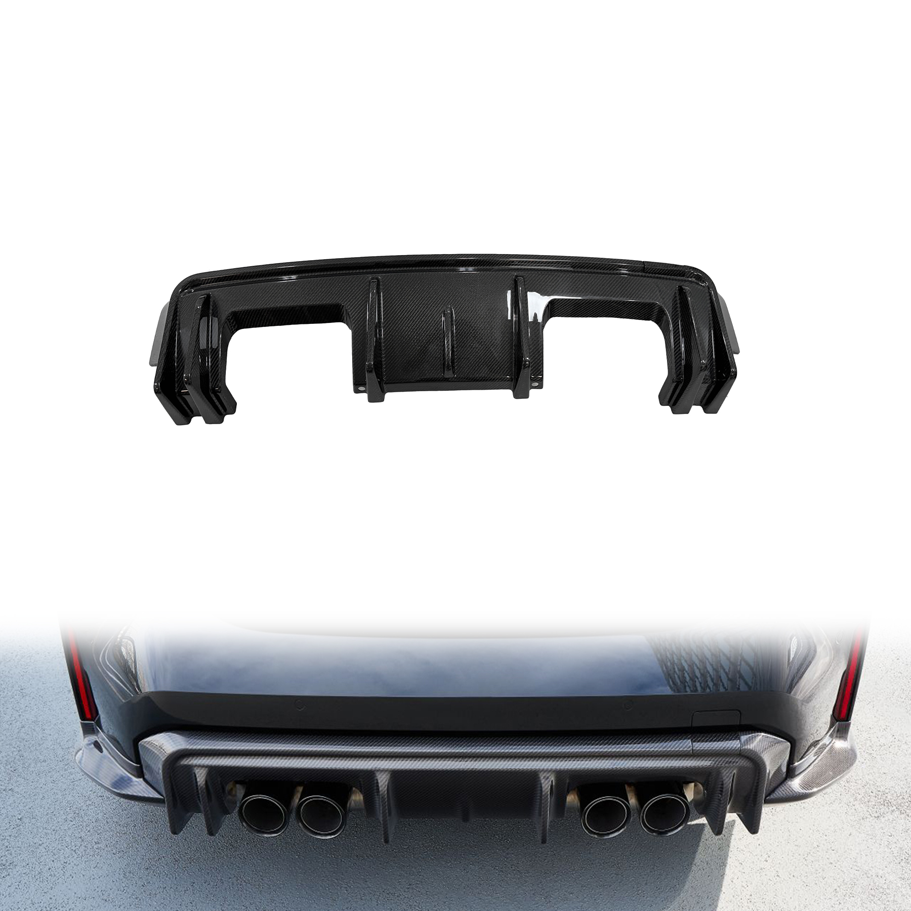 BMW G80/G82 Carbon Fiber Auto Parts Rear Bumper Diffuser for BMW G80 M3 G82 M4 3D Style Rear Bumper Diffuser Lip