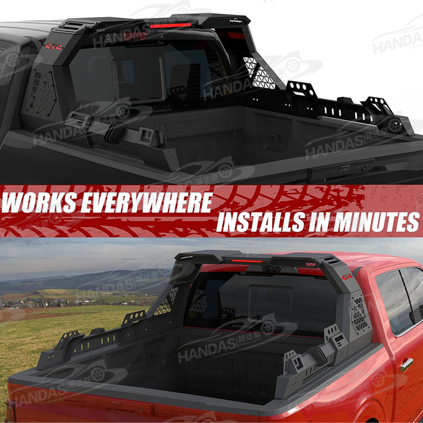 Universal Steel Roll Bar Accessories 4X4 Truck Bed Rear Racks Roll Bars for Hilux Revo Dmax Ranger