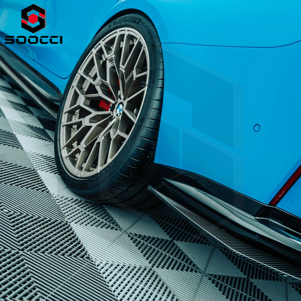 Dry Carbon Fiber R44 Style M3 M4 Rear Side Splitter Set for BMW M3 G80 G81 M4 G82 G83 Rear Bumper Extension Piece Diffuser