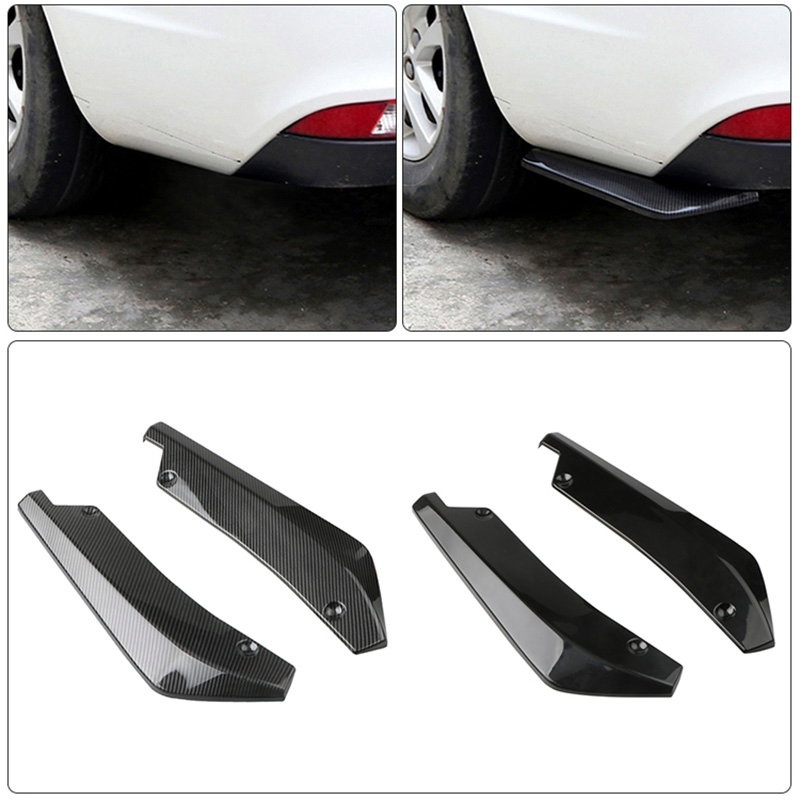 Car Body Kit Accessories Car Rear Bumper Spoilers Protector Lip Car Rear Bumper Lip Side Fin Skirts