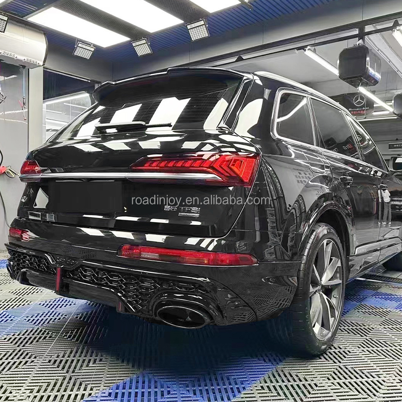 RSQ7 Black Rear Diffuser for Audi Q7 Rear Bumper Diffuser 2020 2021 2022 2023